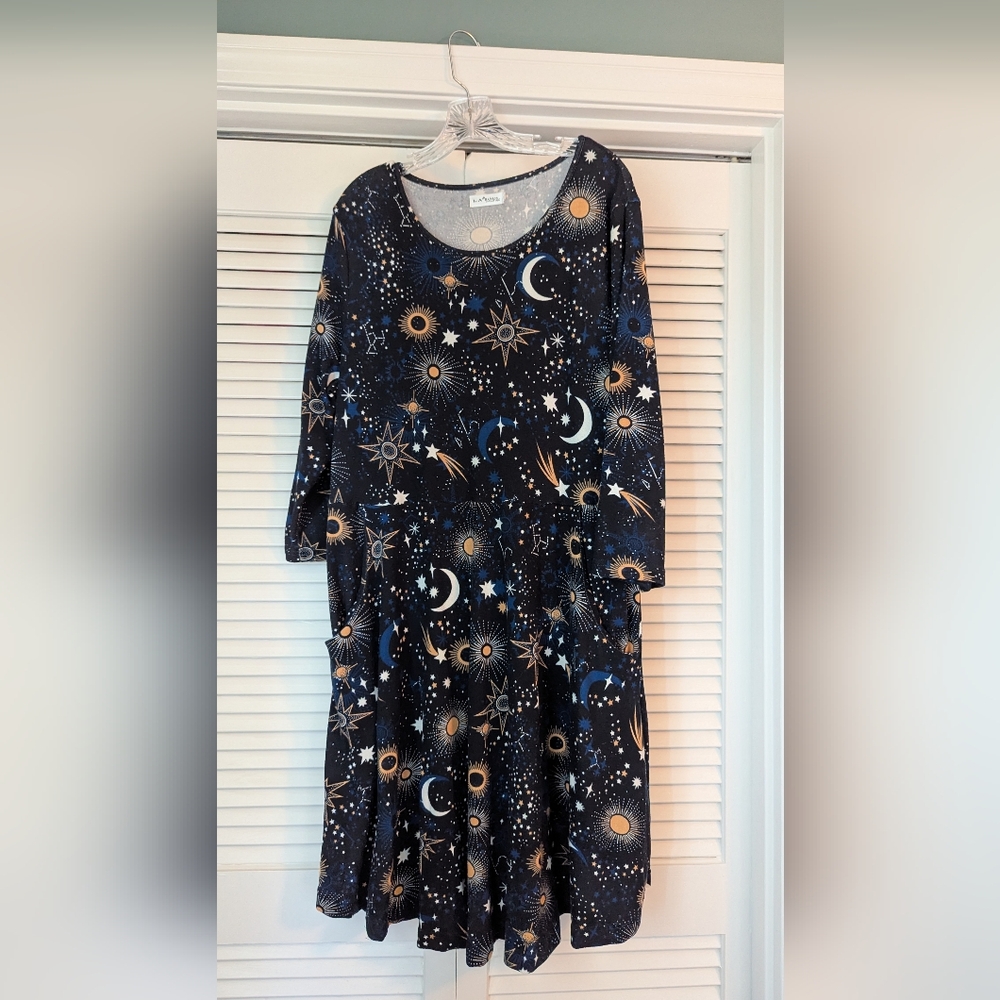 Celestial Sky Moon and Stars Dress